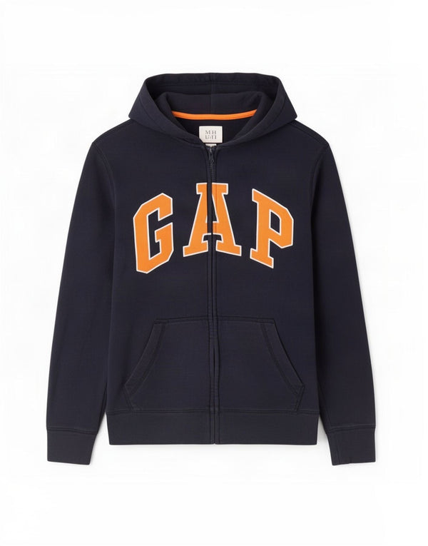 Gap Girls grafisk hættetrøje med lynlås 14-15 år 2XL marineblå bomuld
