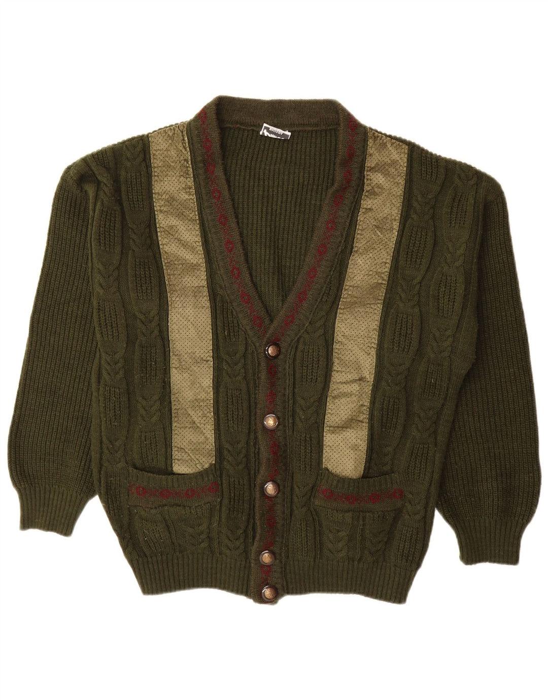 PIMET Herre cardigan sweater XL Khaki Geometric