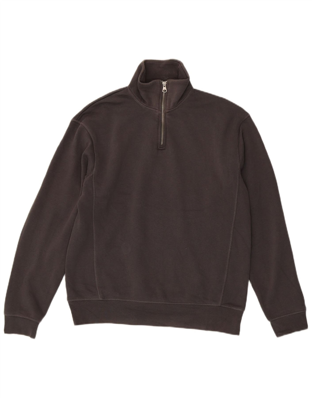 Zara Sweatshirt med lynlås til mænd, lille grå polyester