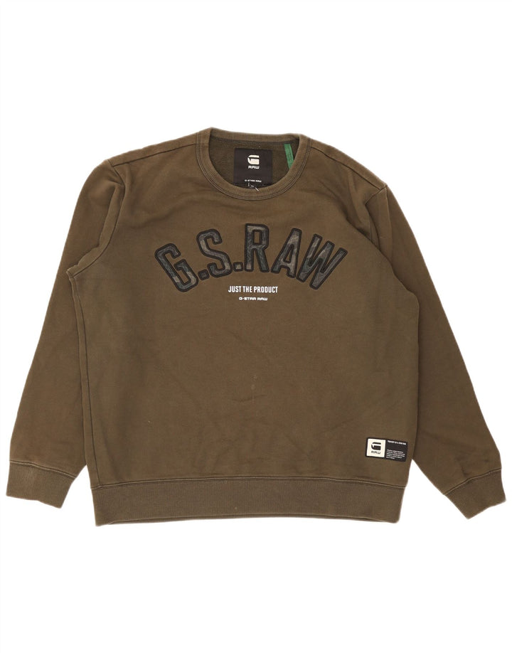 G-Star Herre Grafisk Sweatshirt Jumper XL Grøn Bomuld