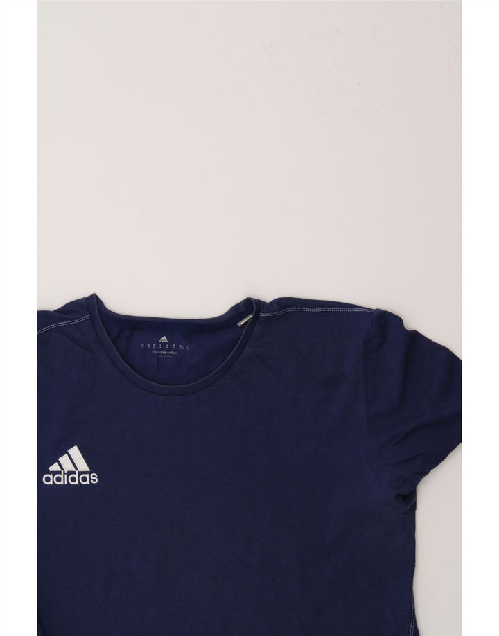 ADIDAS Mens Climalite T-Shirt Top Medium Navy Blue Cotton Vintage Adidas and Second-Hand Adidas from Messina Hembry 