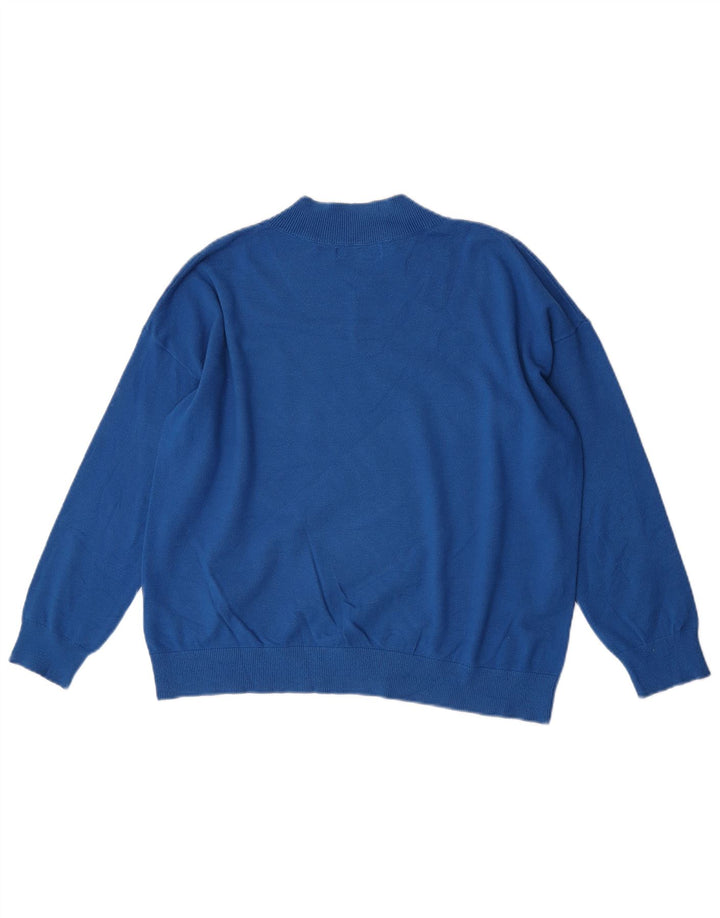 Marks & Spencer Dame V-hals sweater UK 14 Medium Blue Viscose