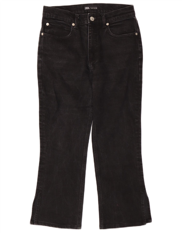 Zara Womens Cropped Jeans EU 40 Large W30 L25 Black Bomuld