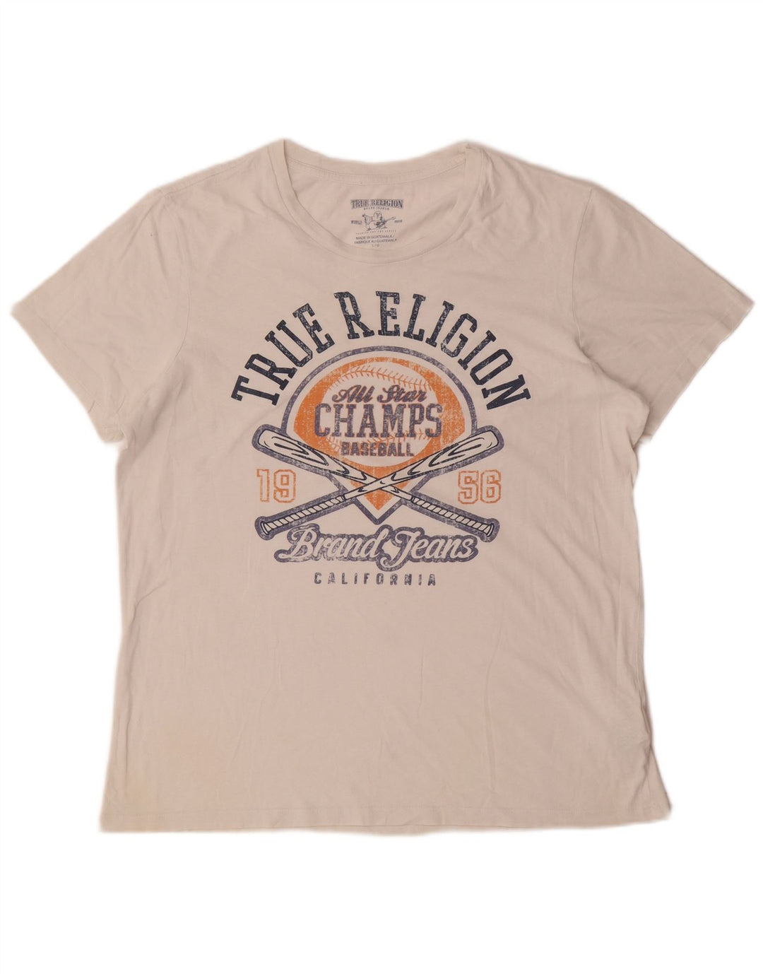 True Religion Herre grafisk T-shirt Top Stor hvid bomuld