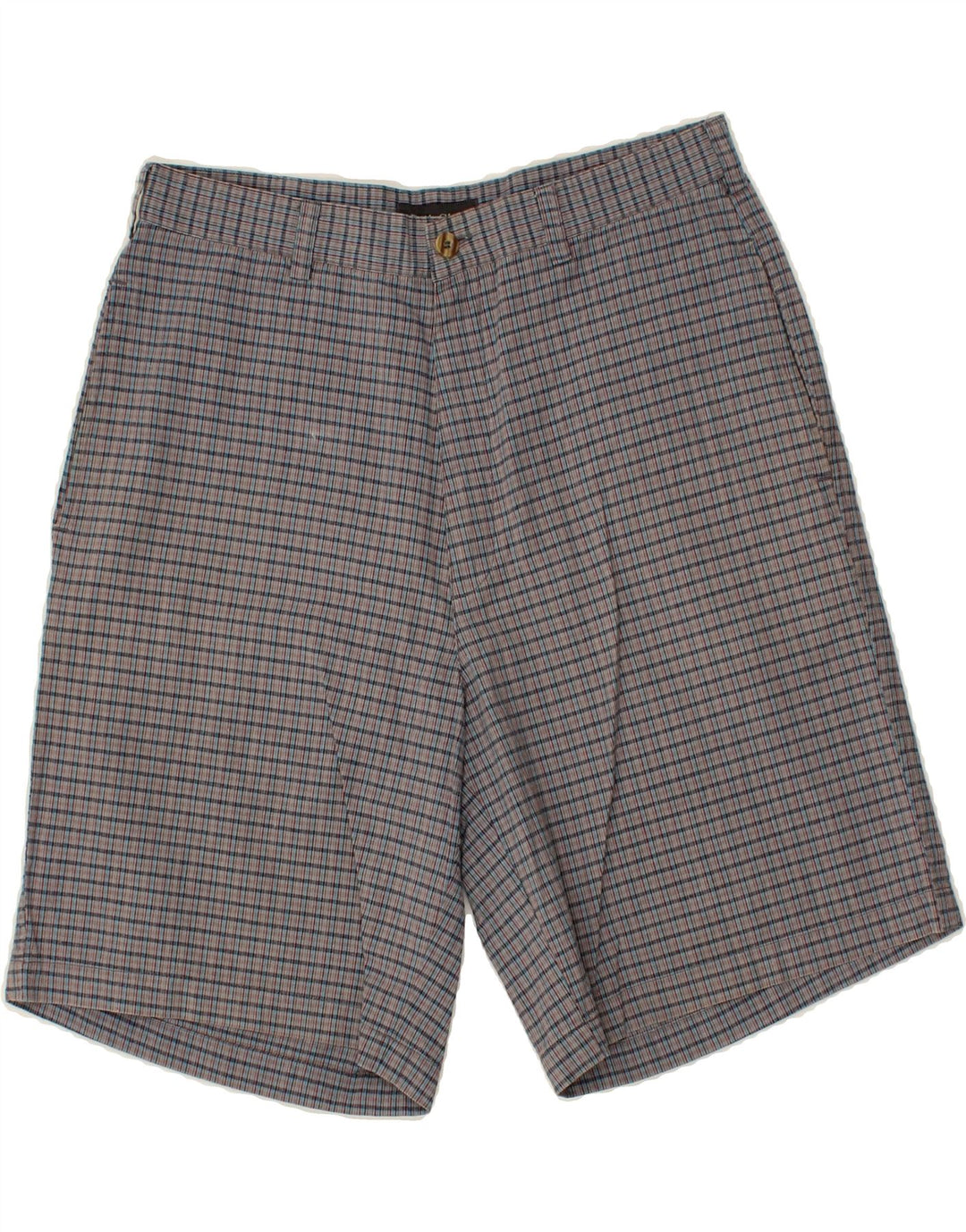 VINTAGE Chino Shorts til mænd W32 mellemgrå ternet bomuld