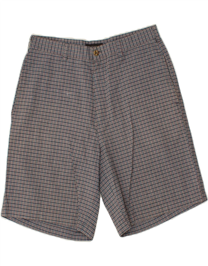 VINTAGE Chino Shorts til mænd W32 mellemgrå ternet bomuld
