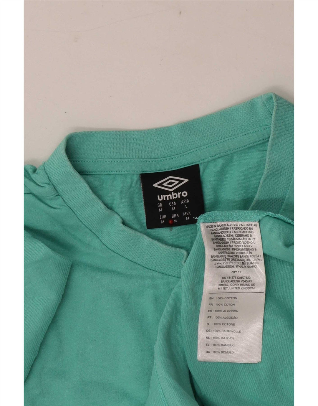 Umbro Herre Grafisk T-Shirt Top Medium Grøn Bomuld