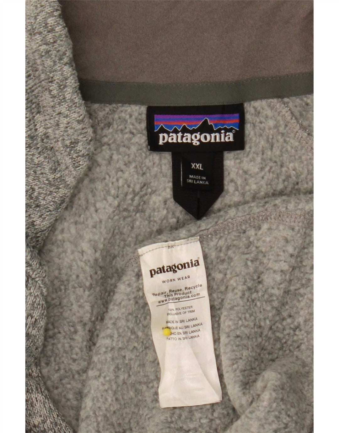 Patagonia Herre grafisk træningsdragt Top jakke 2XL Grå Flecked Polyester