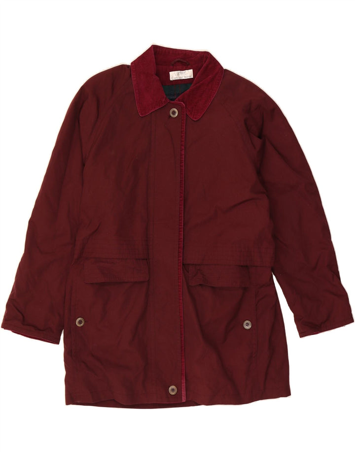 ST. BERNARD Womens Windbreaker Coat UK 16 Large Burgundy Polyester Vintage St. Bernard and Second-Hand St. Bernard from Messina Hembry 