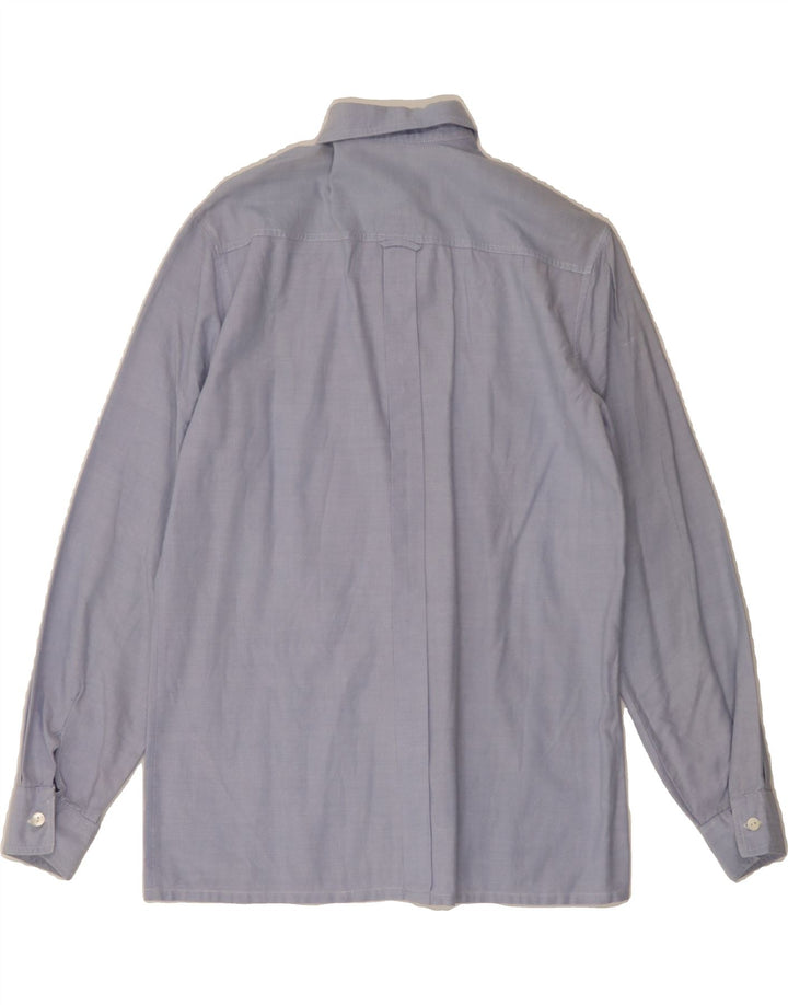 VINTAGE Womens Paris Longline Shirt EU 40 Medium Blue Vintage Vintage and Second-Hand Vintage from Messina Hembry 