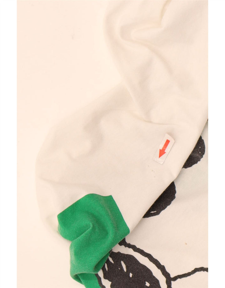 Benetton Herre Peanuts Grafisk T-Shirt Top Stor Hvid Bomuld