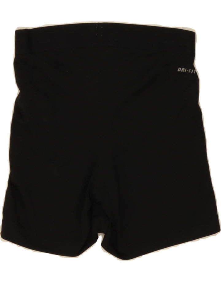 NIKE Womens Dri Fit Graphic Sport Shorts UK 8 Small Black Polyester Vintage Nike and Second-Hand Nike from Messina Hembry 