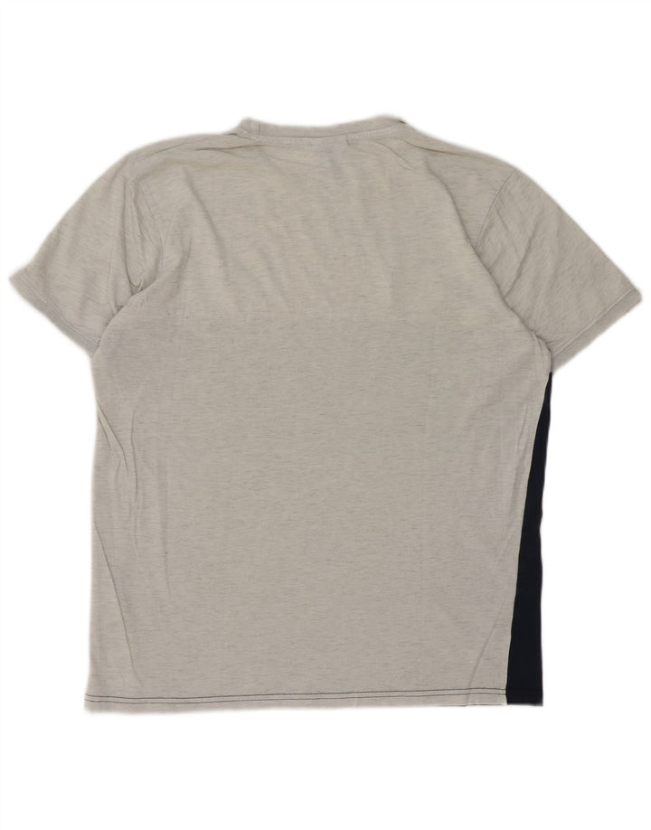 Ellesse Herre T-Shirt Top Stor Grå Colourblock Bomuld
