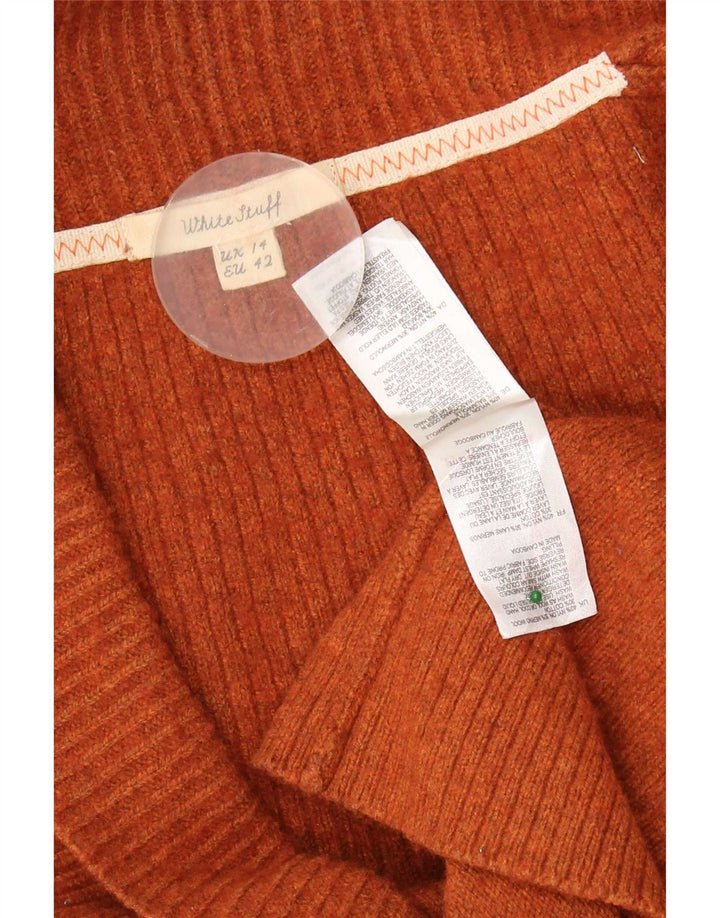 White Stuff Womens Open Cardigan Sweater UK 14 Large Brown Nylon