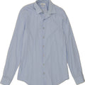 CALVIN KLEIN Mens Slim Fit Shirt Size 15 1/2 39 Medium Blue Cotton Vintage Calvin Klein and Second-Hand Calvin Klein from Messina Hembry 