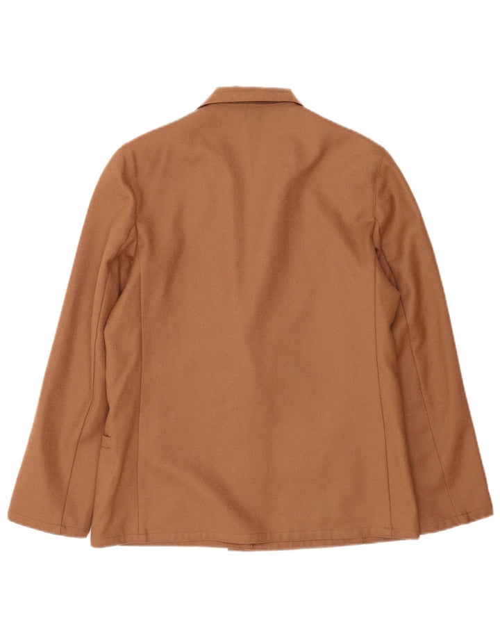 Vintage dame 2-knaps blazerjakke UK 14 Medium Brown Virgin Wool