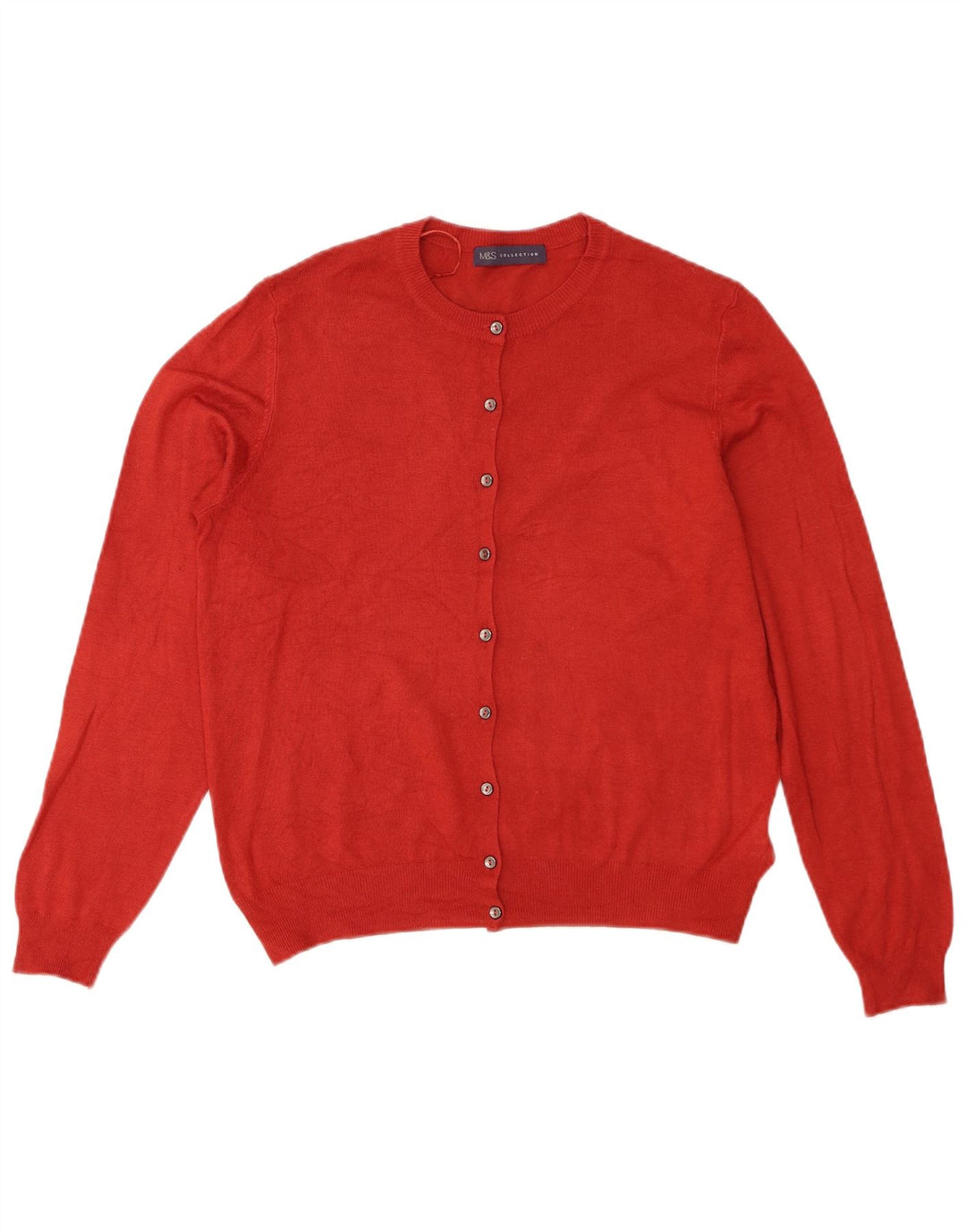 Marks & Spencer Dame Cardigan Sweater UK 14 Large Red Viscose