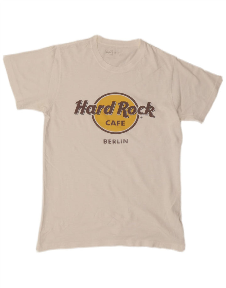 Hard Rock Cafe Herre Berlin Grafisk T-Shirt Top Lille Hvid