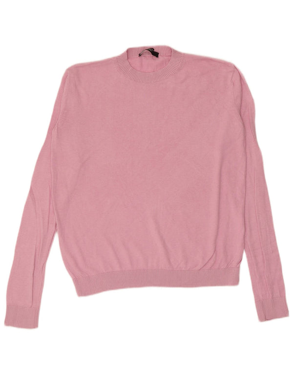 Max Mara Dame Crew Neck Jumper Sweater UK 14 Medium Pink