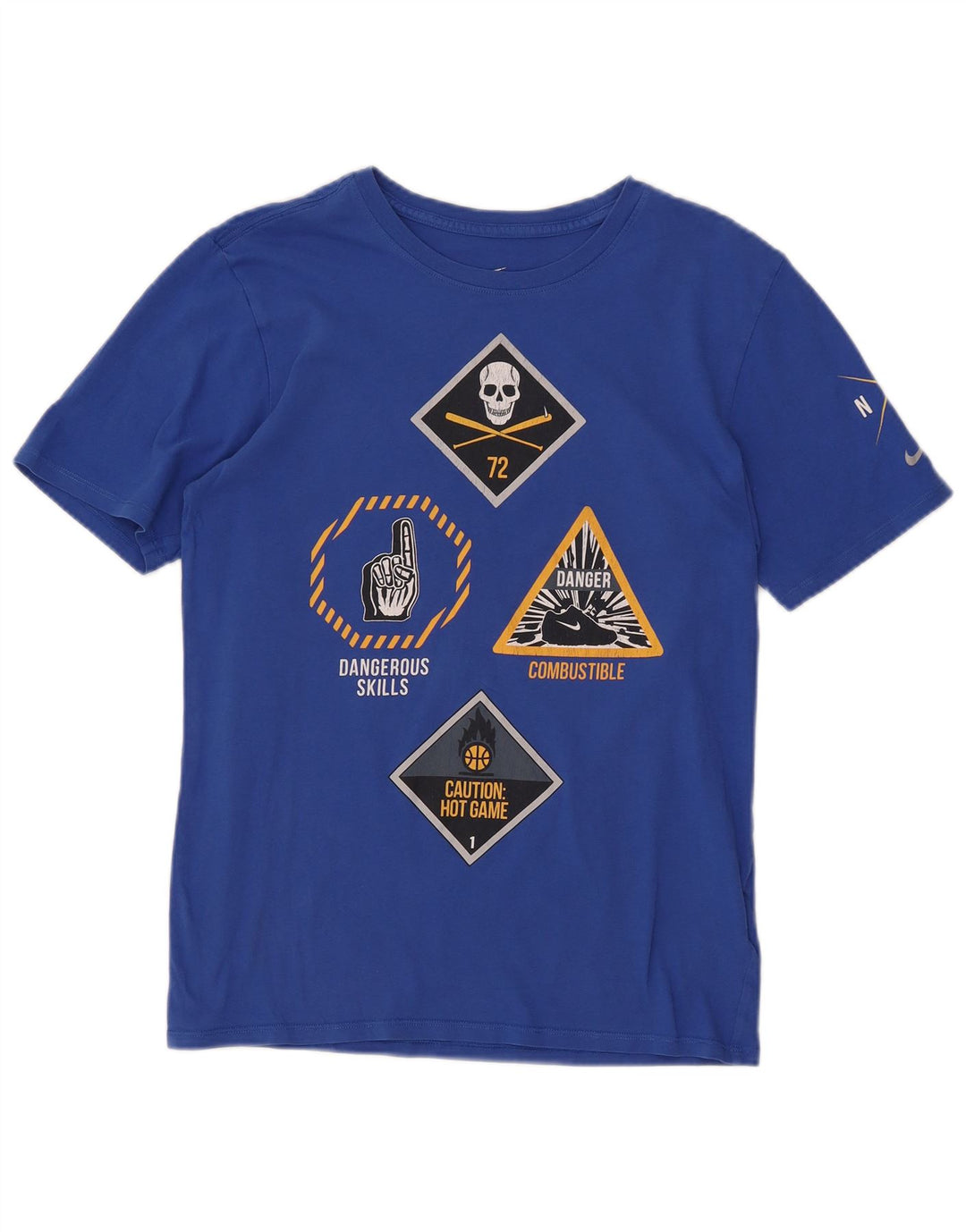 Nike Herre Athletic Cut Grafisk T-Shirt Top Lille Blå Bomuld