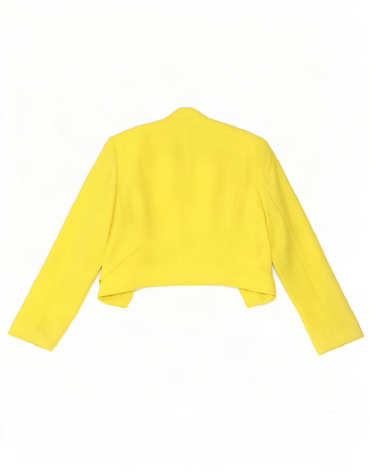 Topshop Womens Crop Bolero Jacket UK 8 Small Yellow Polyester