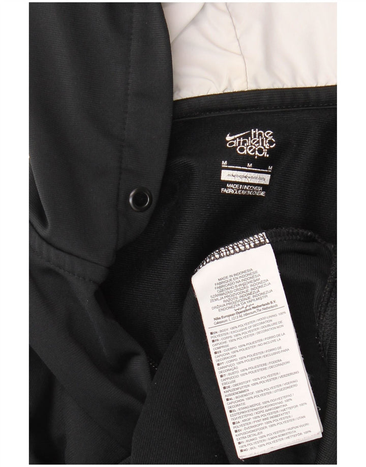 Nike hættetrøje til kvinder med grafisk lynlås UK 12 Medium Sort polyester