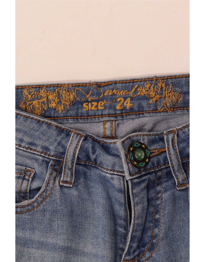 Desigual dame joggers tilspidsede jeans W24 L27 blå patchwork