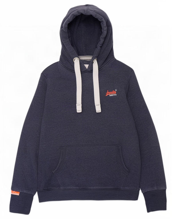 Superdry Mens Hoodie Jumper Medium Navy Blue Cotton