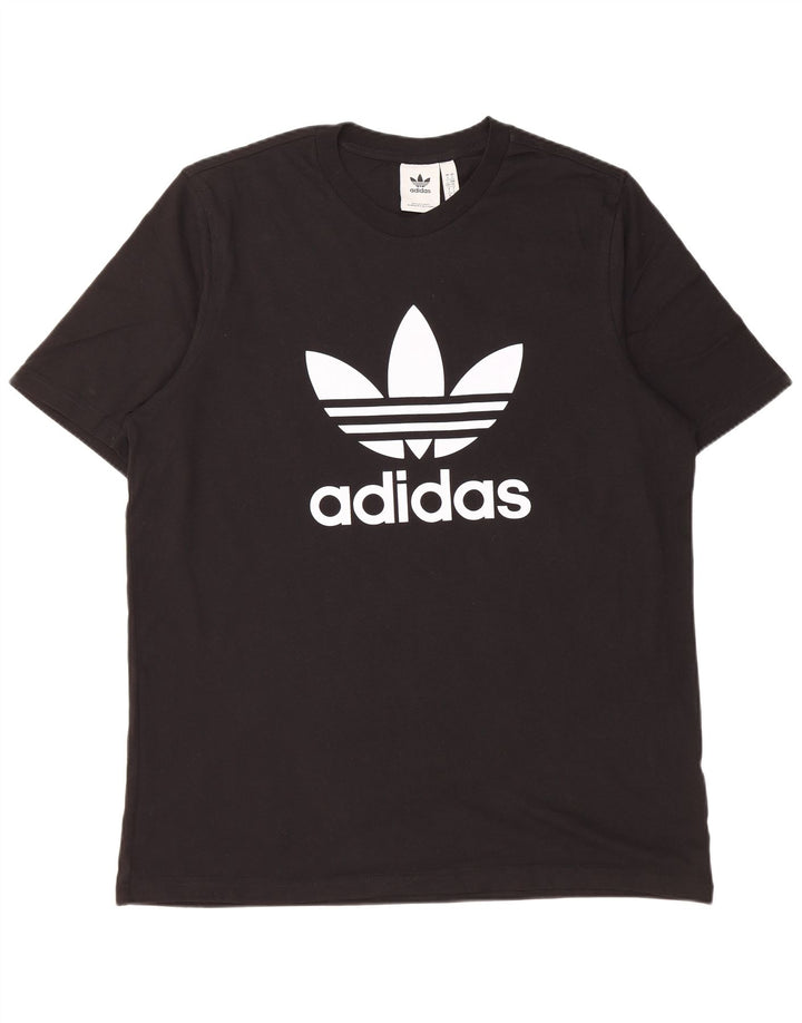 Adidas Grafisk T-shirt top til mænd, stor sort bomuld