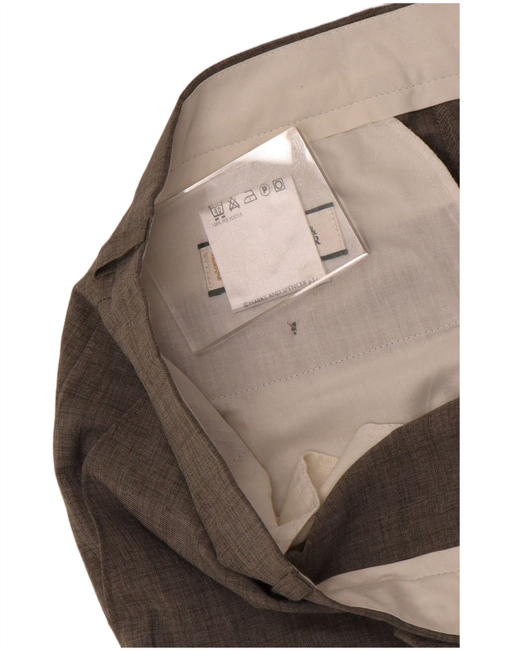 Marks & Spencer Straight Suit Bukser til mænd W34 L27 Grå polyester