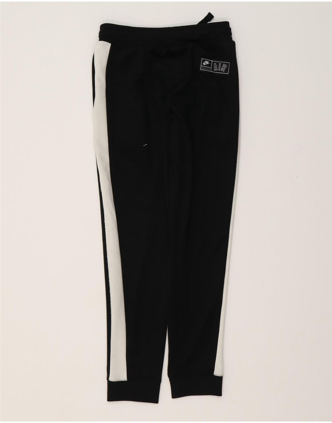 NIKE Boys Tracksuit Trousers Joggers 10-11 Years Medium Black Colourblock
