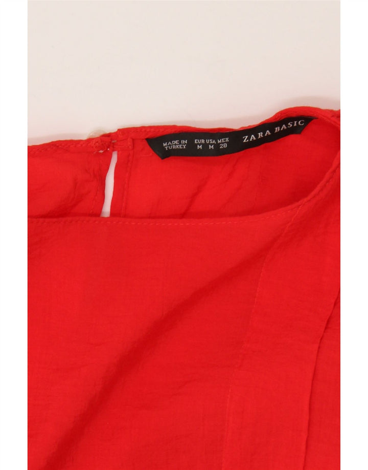 ZARA Womens Blouse Top UK 12 Medium Red Vintage Zara and Second-Hand Zara from Messina Hembry 