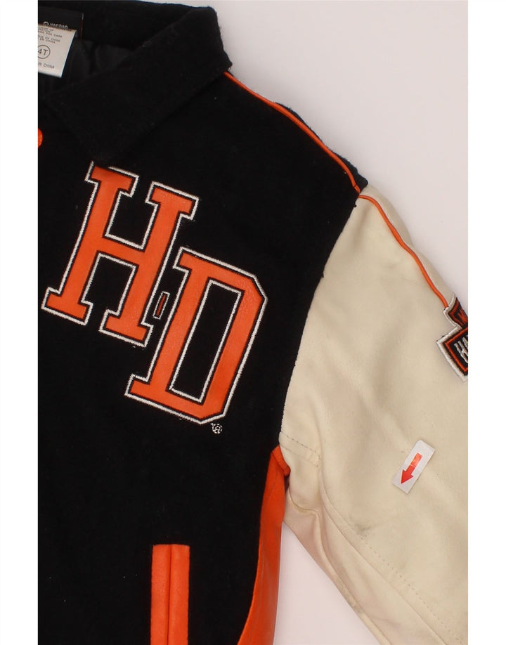 Harley Davidson drenge grafisk varsity jakke 3-4 år marineblå farveblok