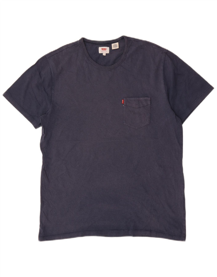 Levi's Herre T-shirt Top Stor marineblå bomuld