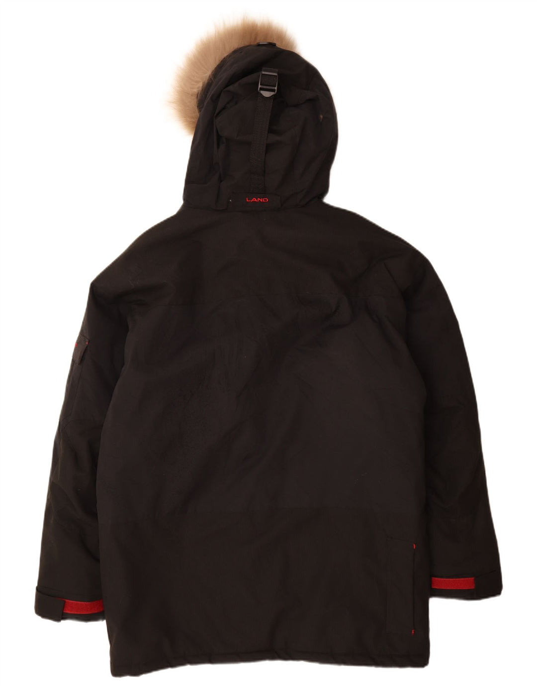 Vintage Herre Hooded Parka Jacket UK 38 Medium Black Nylon