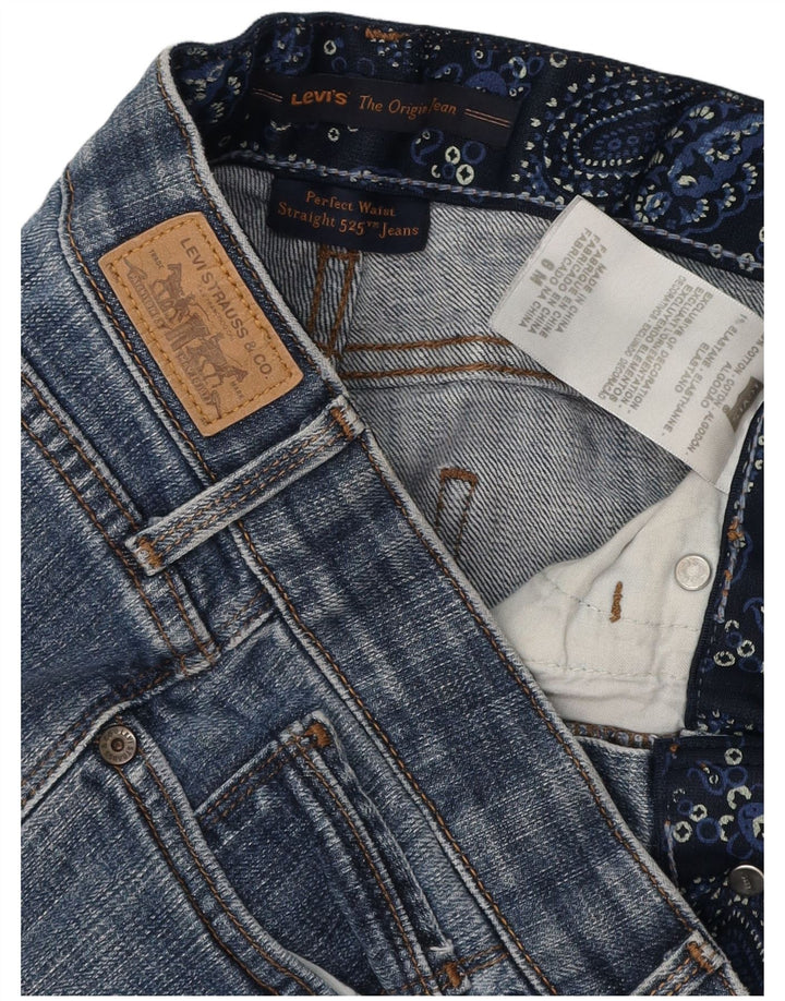 LEVI'S Dame 525 Straight Jeans US 6 Medium W28 L31 Blå Bomuld