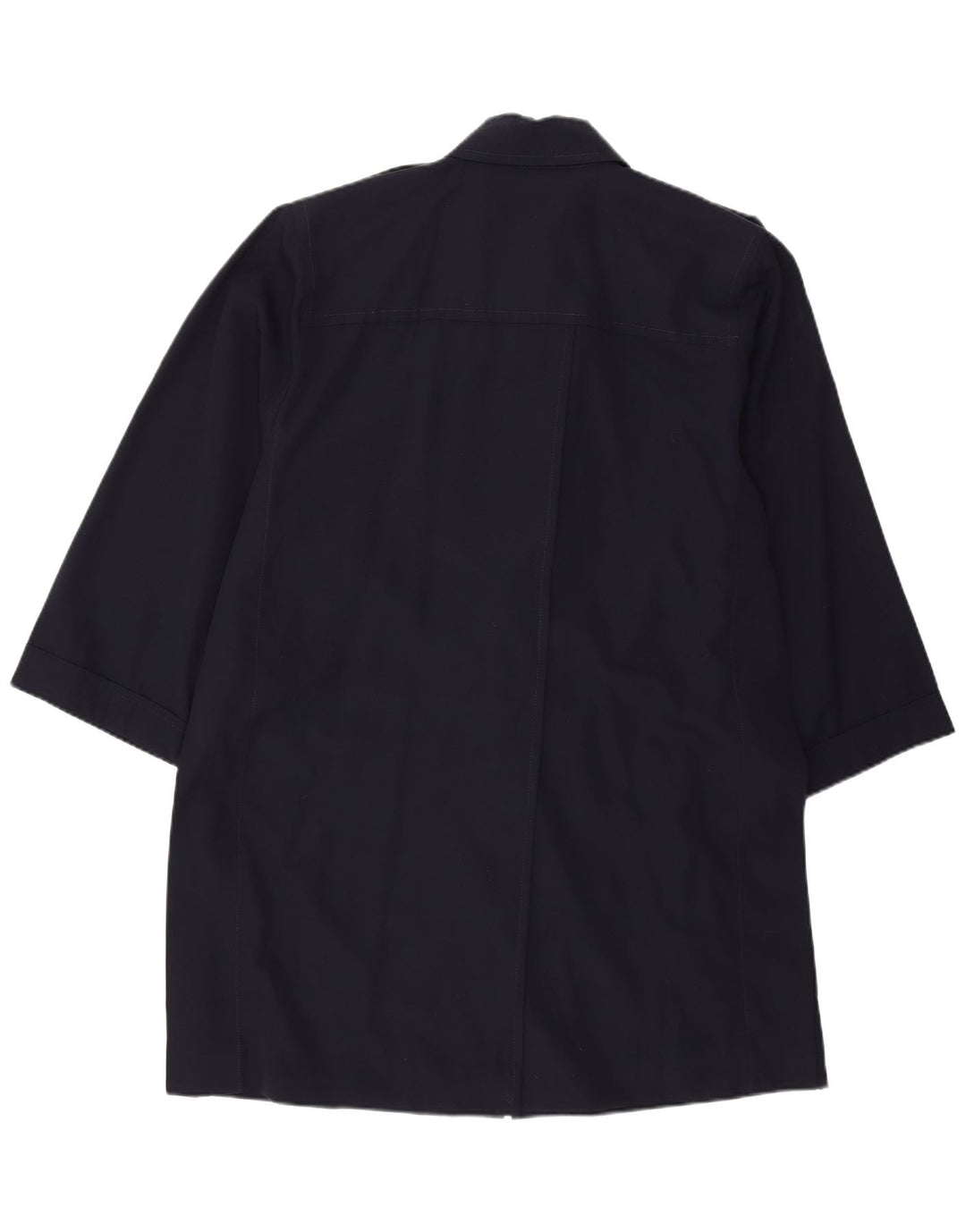 VINTAGE Womens Military Overcoat IT 44 Medium Navy Blue Wool
