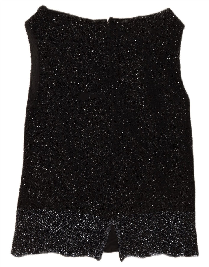 Ronald Joyce Dame ærmeløs bluse Top UK 14 Medium Sort