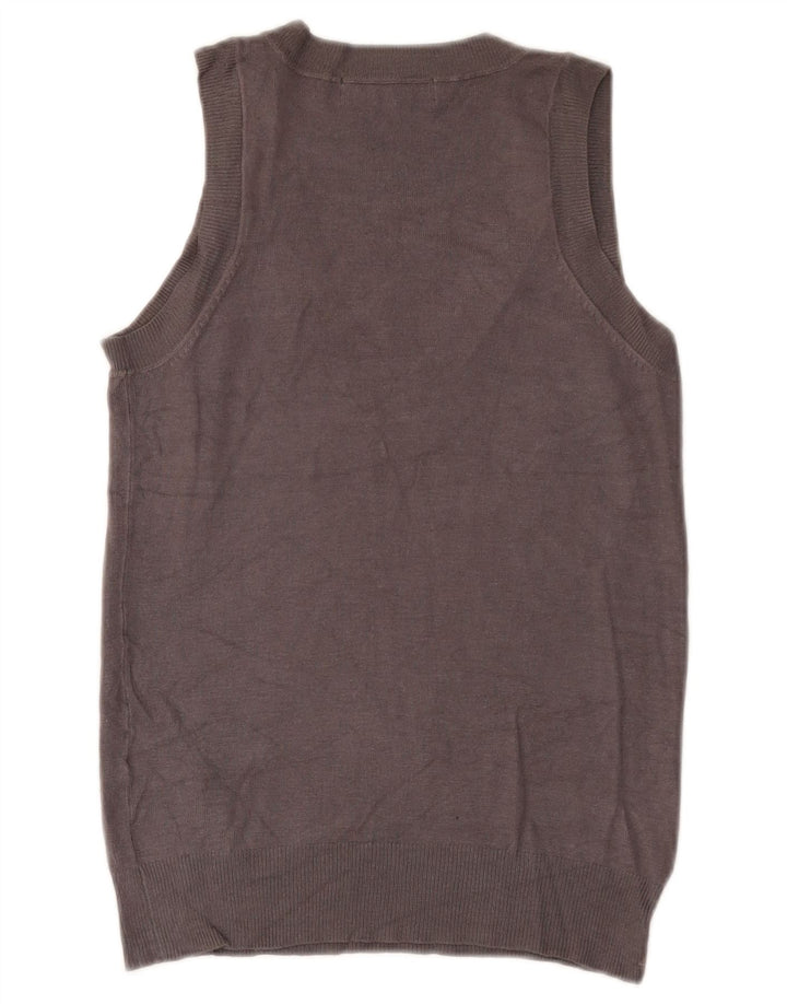 Zara Dame Vest Tank Top UK 12 Medium Grey Viscose