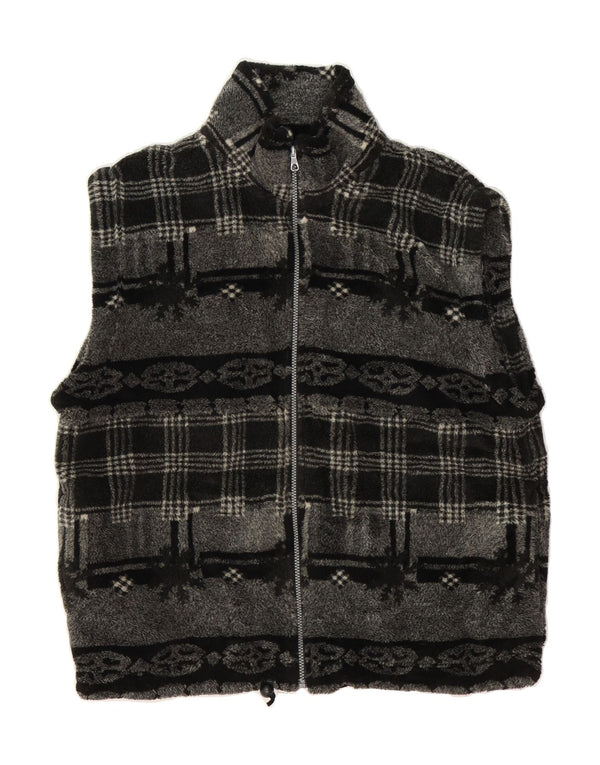 CAMPAGNOLO Herre Fleece Gilet UK 40 Large Grey Fair Isle Polyester