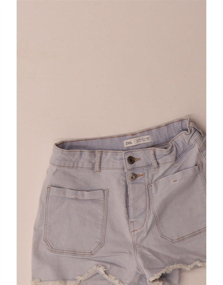 ZARA Piger High Waist denimshorts 13-14 år W26 Blå