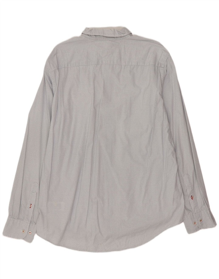 TOMMY HILFIGER Herre Regular Fit skjorte XL Hvid geometrisk bomuld