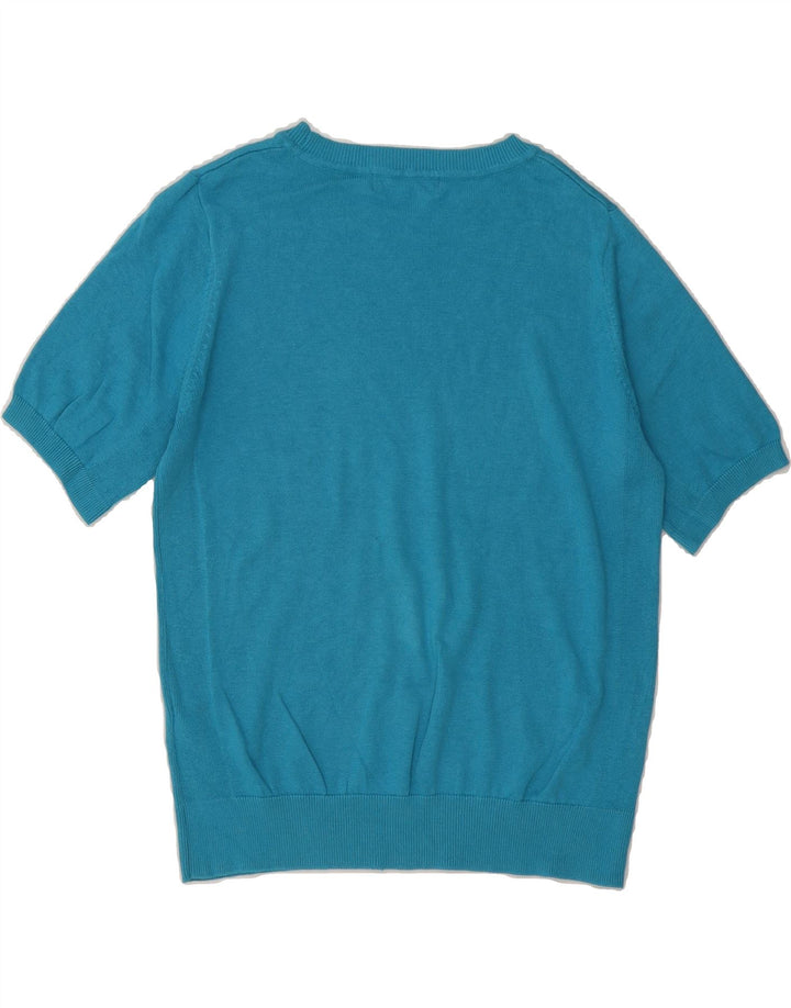 MARKS & SPENCER Womens Crew Neck Jumper Sweater UK 12 Medium Blue Vintage Marks & Spencer and Second-Hand Marks & Spencer from Messina Hembry 