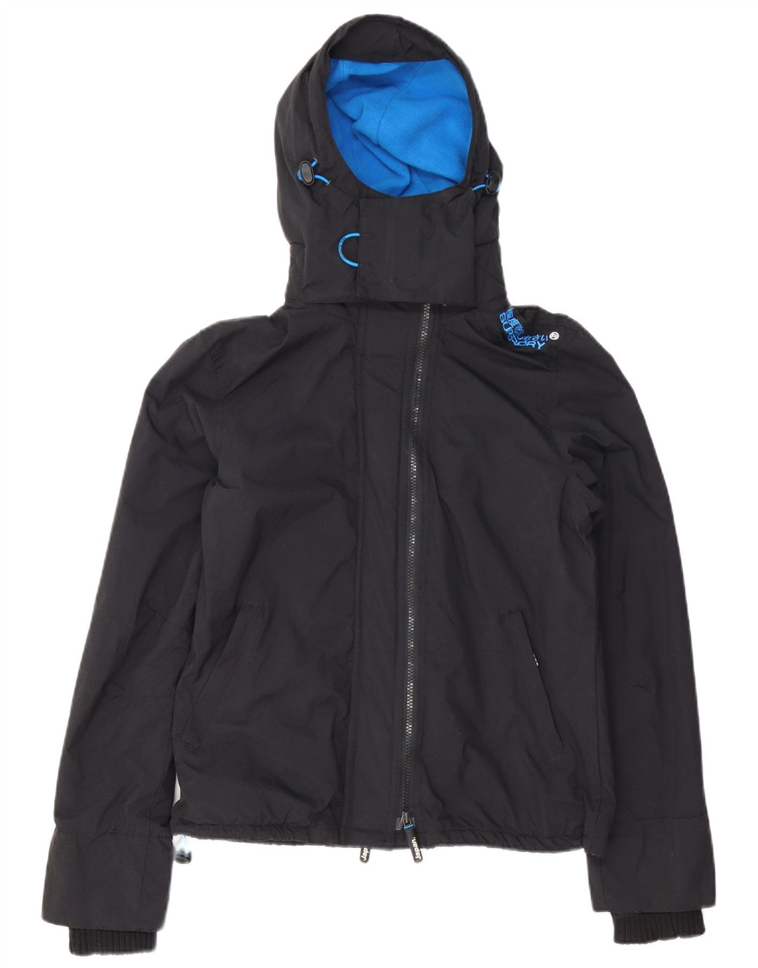 SUPERDRY vindjakke til kvinder med hætte vindjakke UK 14 Large Black