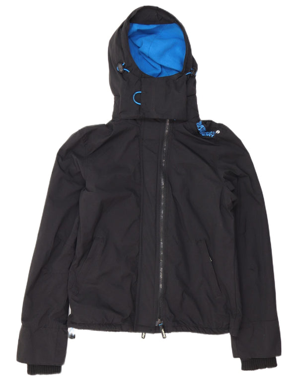 SUPERDRY vindjakke til kvinder med hætte vindjakke UK 14 Large Black