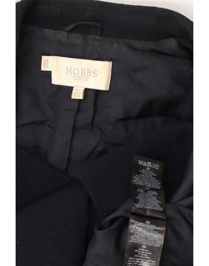 Hobbs Dame 2 Button Blazer Jacket UK 14 Large Navy Blue Polyester