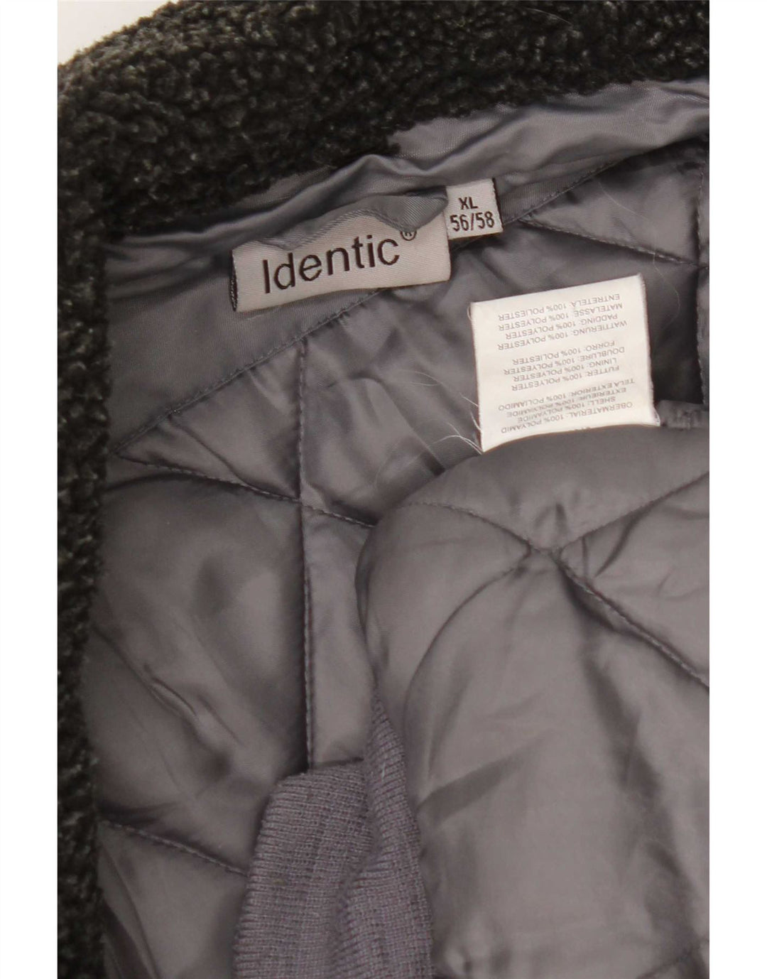 Identisk polstret herrejakke IT 56/58 XL Grå Colourblock Nylon