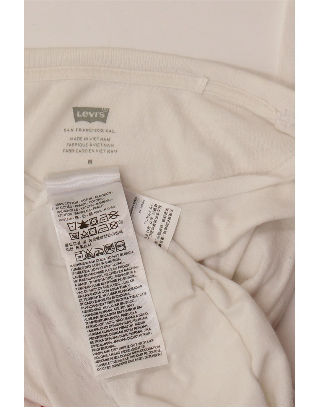 LEVI'S Grafisk T-shirt top til kvinder UK 12 Medium hvid bomuld