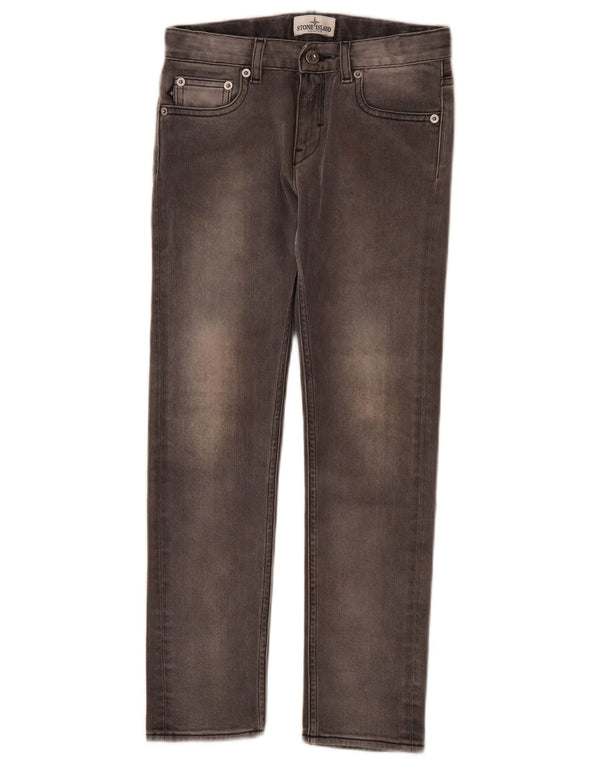 Stone Island Boys Slim Jeans 7-8 år W24 L25 Grå Bomuld