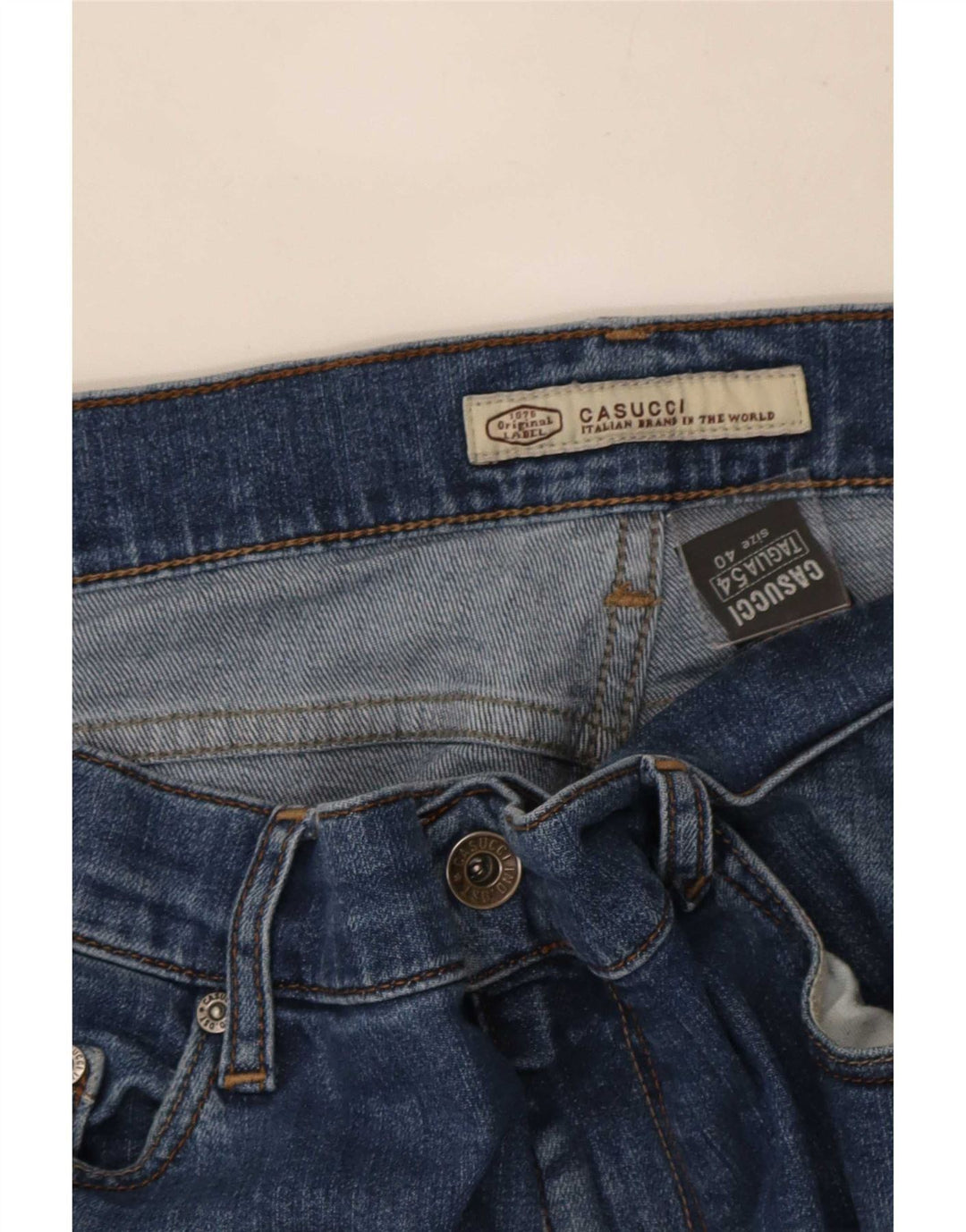 Casucci Straight Jeans til mænd W40 L32 Blå Bomuld